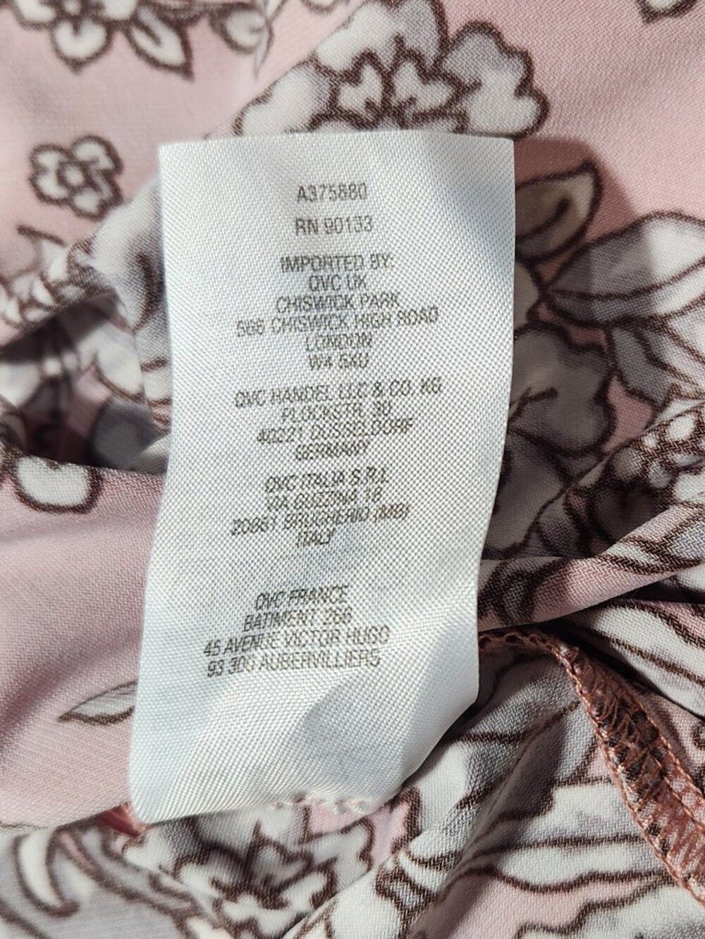 Belle by Kim Gravel Top Pink Floral Half Button Down Top, 1X - Picture 14 of 15